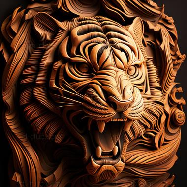 3D model st Fierce tiger famous animal (STL)